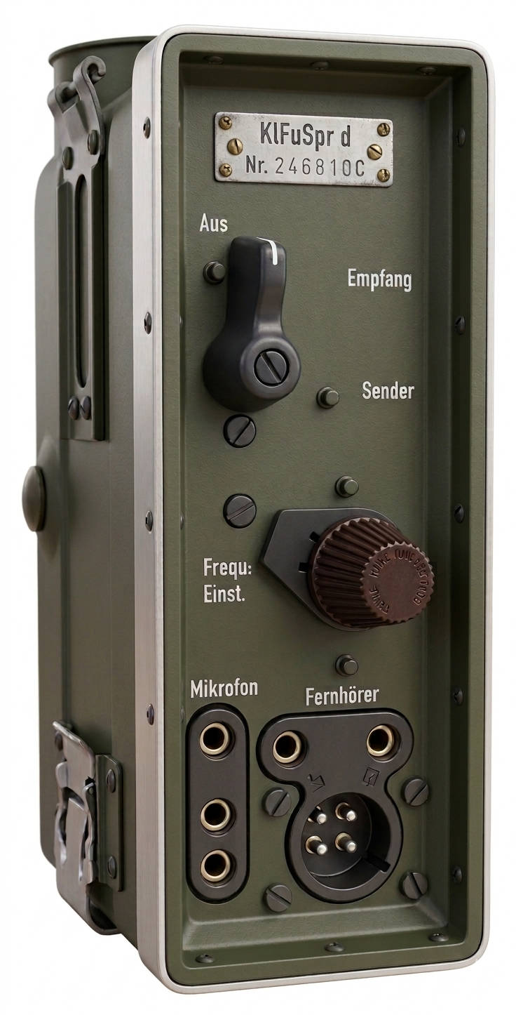 Image of a Dorette portable radio, as used towards the end of World War II.