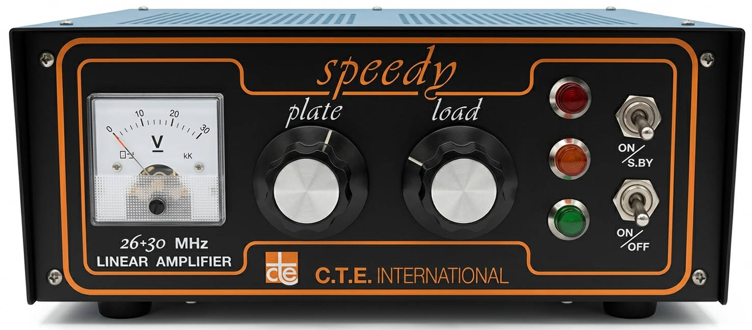 Image of the tube-equipped transmitter power amplifier 'Speedy' from CTE.